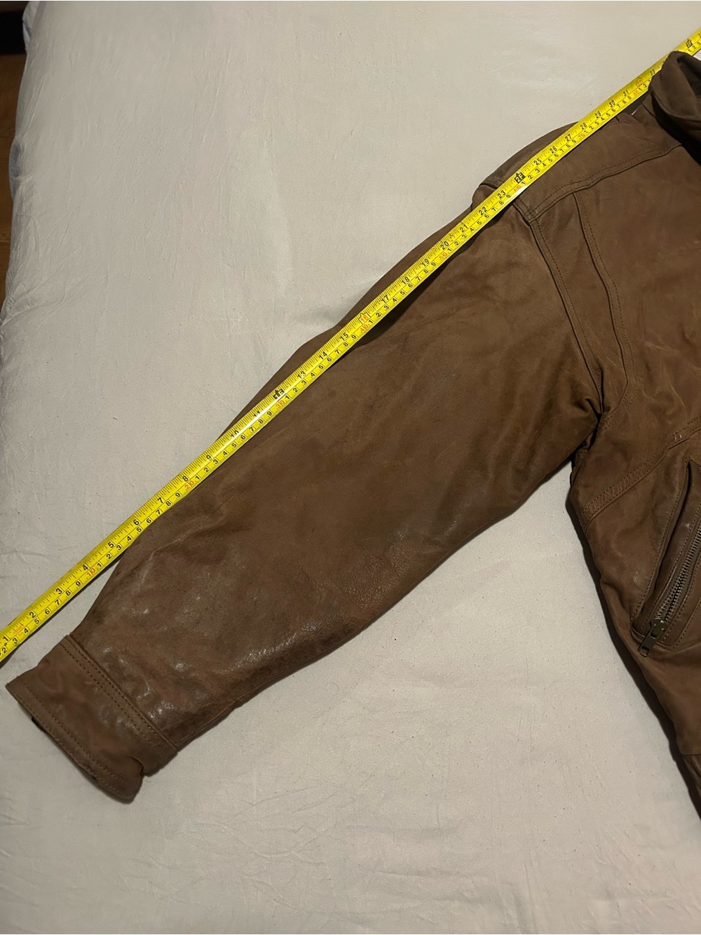 Men's Brown Leather Bomber Jacket - Classic Casual Bomber - Picture 3 of 11